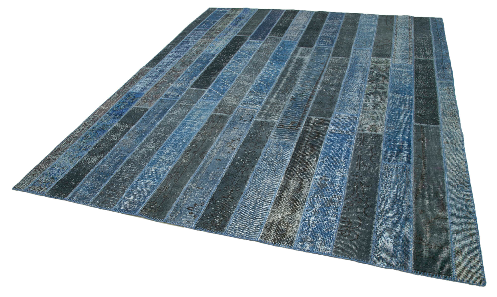 8x10 Blue Modern Patchwork Rug - 31123