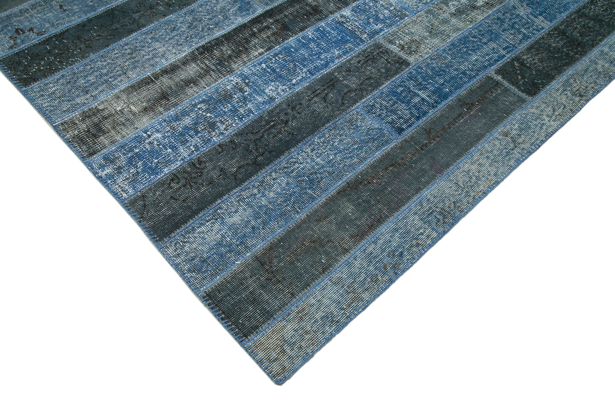 8x10 Blue Modern Patchwork Rug - 31123
