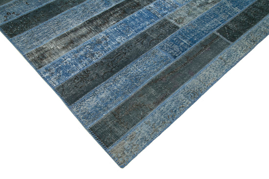 8x10 Blue Modern Patchwork Rug - 31123