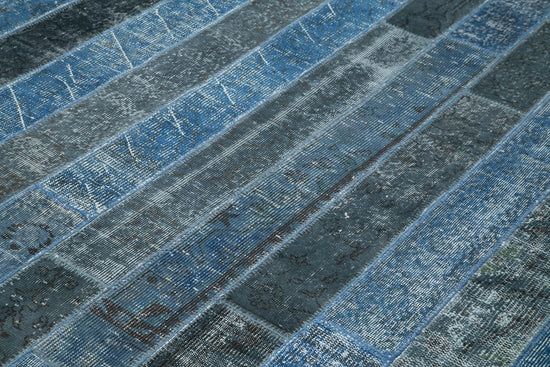 8x10 Blue Modern Patchwork Rug - 31123