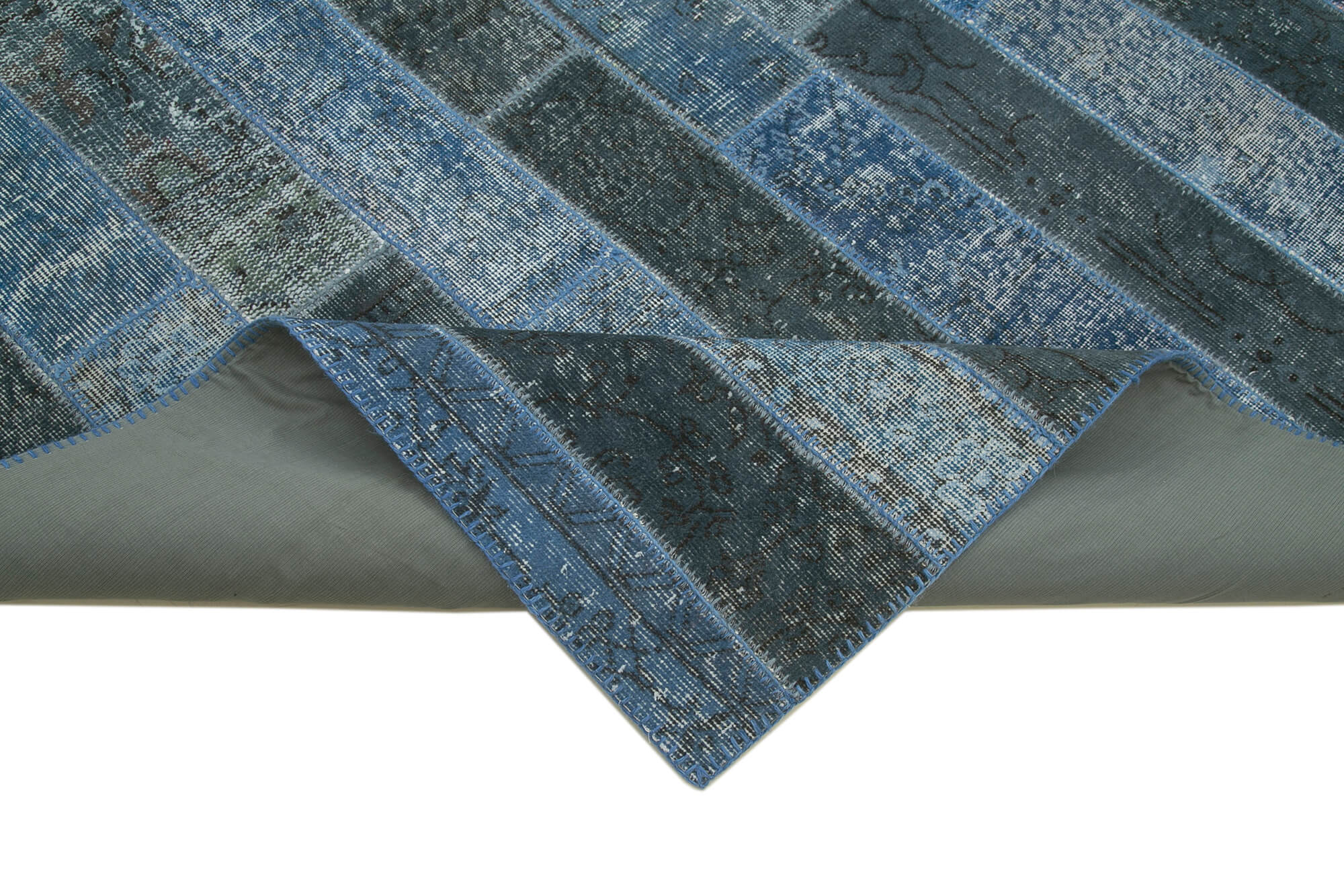 8x10 Blue Modern Patchwork Rug - 31123