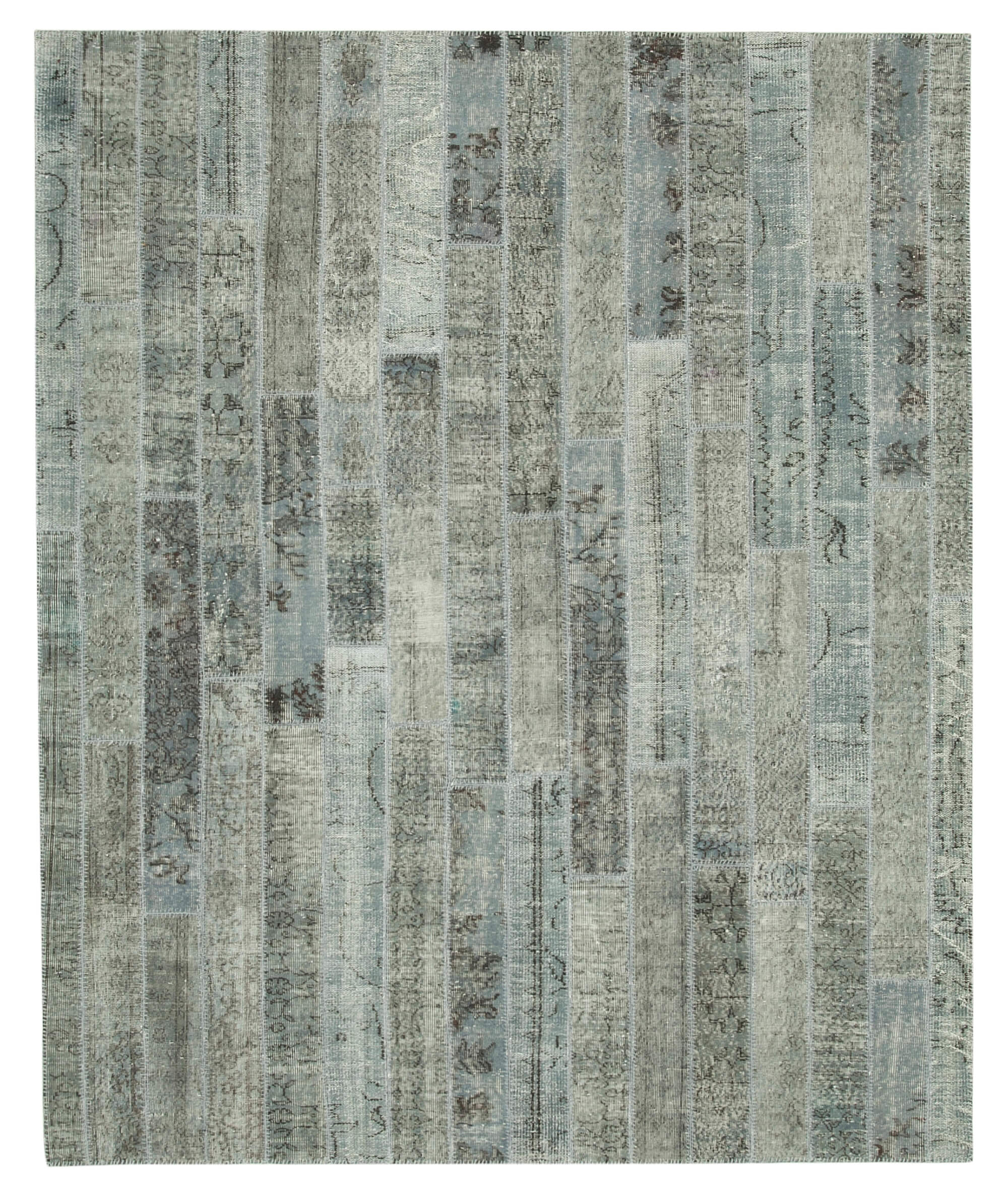 8x10 Grey Modern Patchwork Rug - 31126