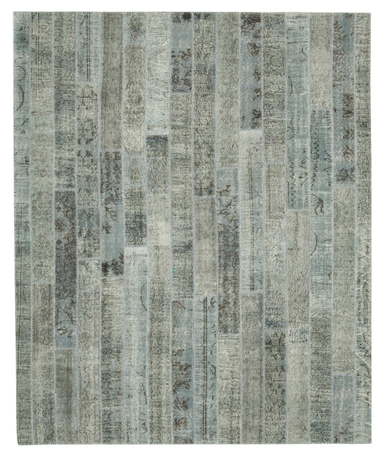 8x10 Grey Modern Patchwork Rug - 31126