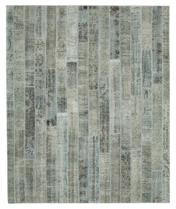 8x10 Grey Modern Patchwork Rug - 31126