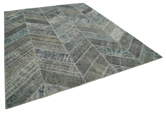 8x10 Grey Modern Patchwork Rug - 31132