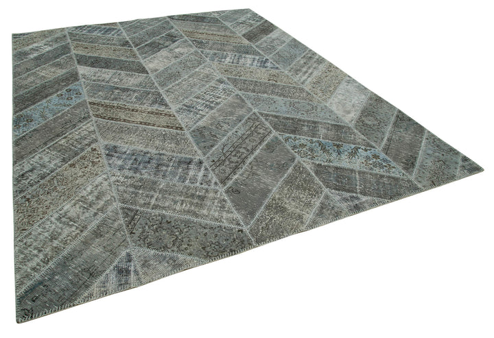 8x10 Grey Modern Patchwork Rug - 31132