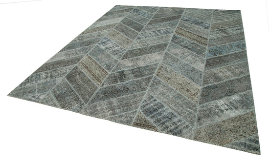 8x10 Grey Modern Patchwork Rug - 31132