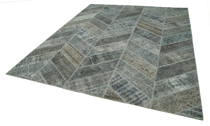8x10 Grey Modern Patchwork Rug - 31132