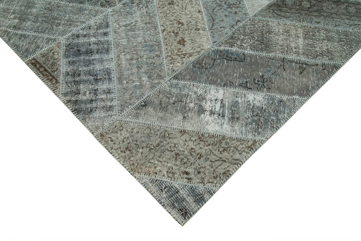 8x10 Grey Modern Patchwork Rug - 31132