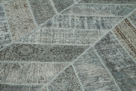 8x10 Grey Modern Patchwork Rug - 31132