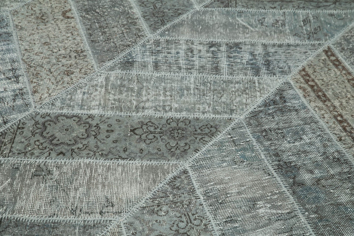 8x10 Grey Modern Patchwork Rug - 31132