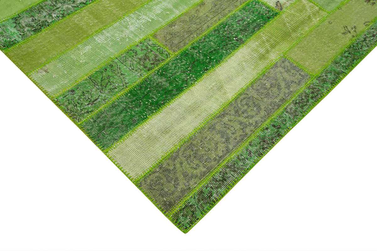 8x10 Green Modern Patchwork Rug - 31135