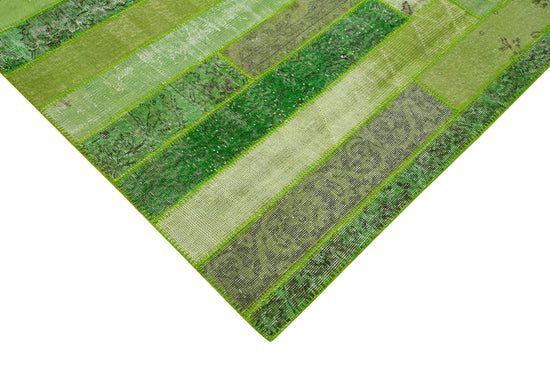 8x10 Green Modern Patchwork Rug - 31135