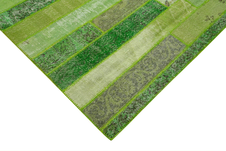 8x10 Green Modern Patchwork Rug - 31135