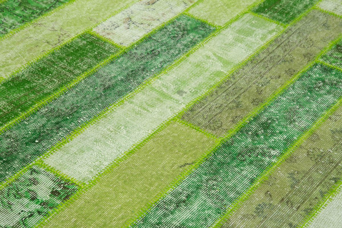 8x10 Green Modern Patchwork Rug - 31135
