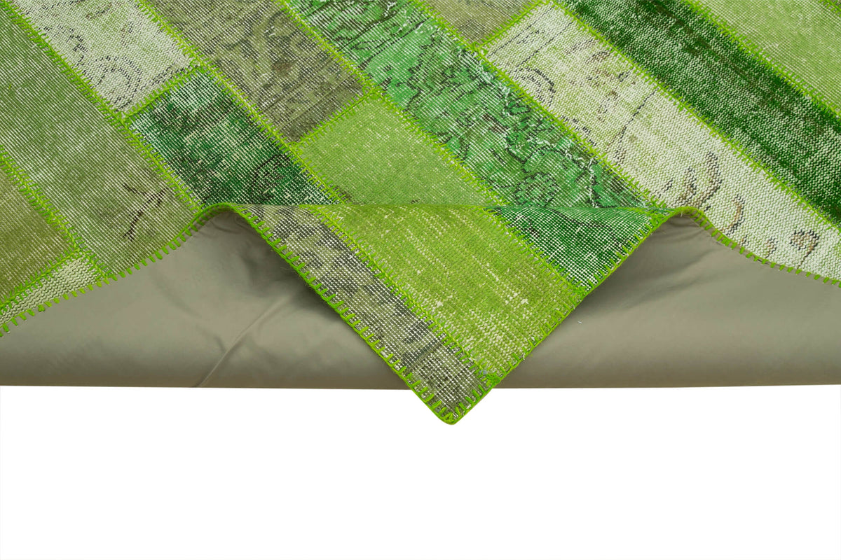 8x10 Green Modern Patchwork Rug - 31135