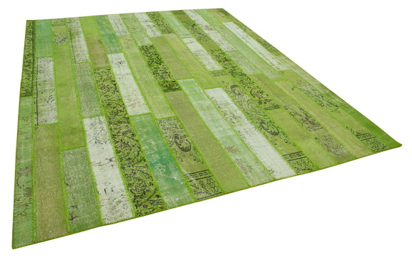 8x10 Green Modern Patchwork Rug - 31136