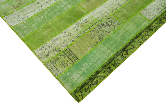 8x10 Green Modern Patchwork Rug - 31136