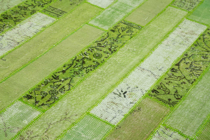 8x10 Green Modern Patchwork Rug - 31136