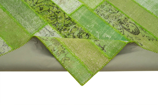 8x10 Green Modern Patchwork Rug - 31136
