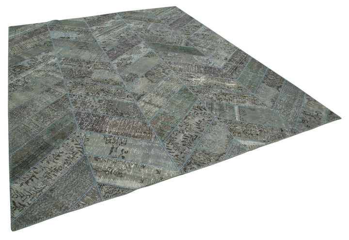 8x10 Grey Modern Patchwork Rug - 31138