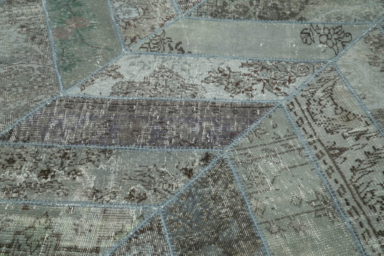 8x10 Grey Modern Patchwork Rug - 31138