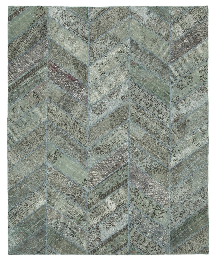 8x10 Grey Modern Patchwork Rug - 31139