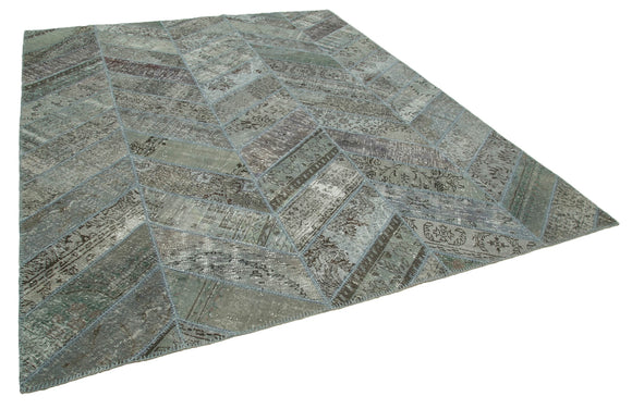 8x10 Grey Modern Patchwork Rug - 31139