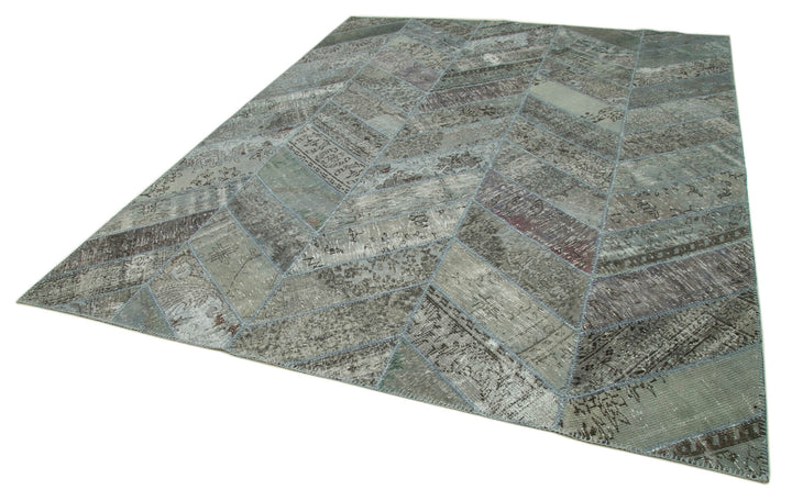 8x10 Grey Modern Patchwork Rug - 31139