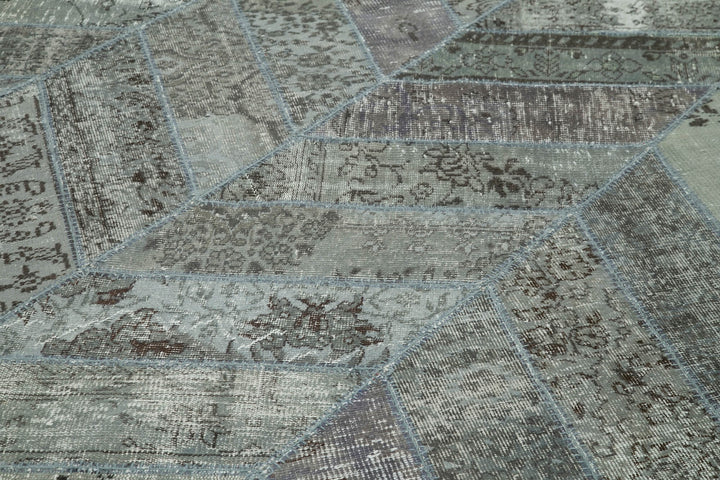 8x10 Grey Modern Patchwork Rug - 31139