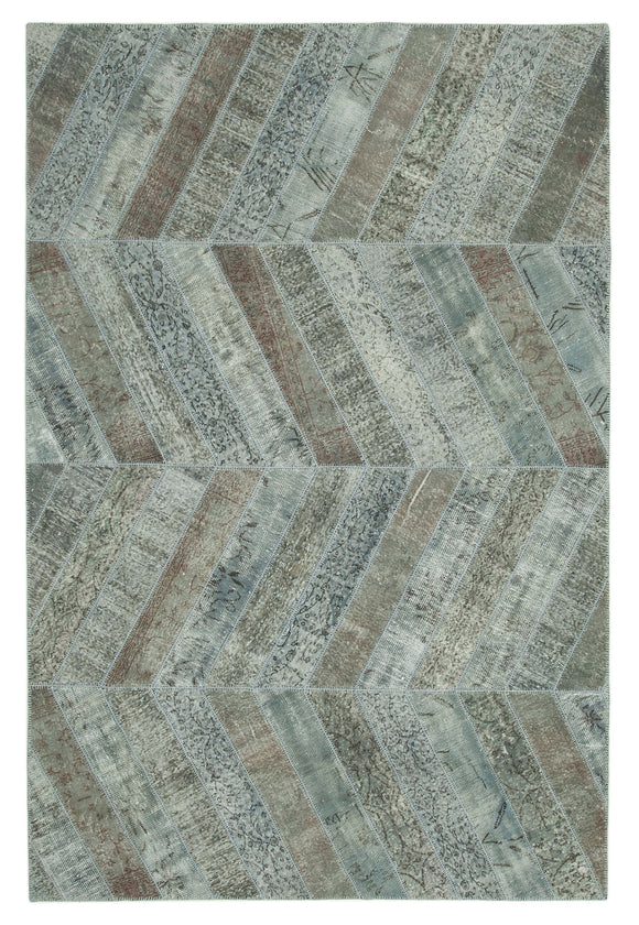 8x12 Grey Modern Patchwork Rug - 31144