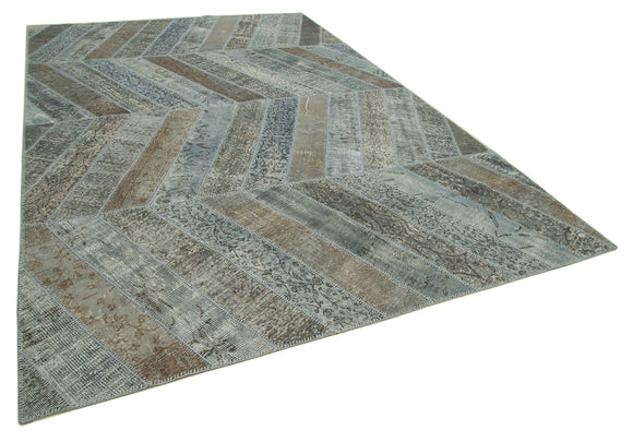 8x12 Grey Modern Patchwork Rug - 31144