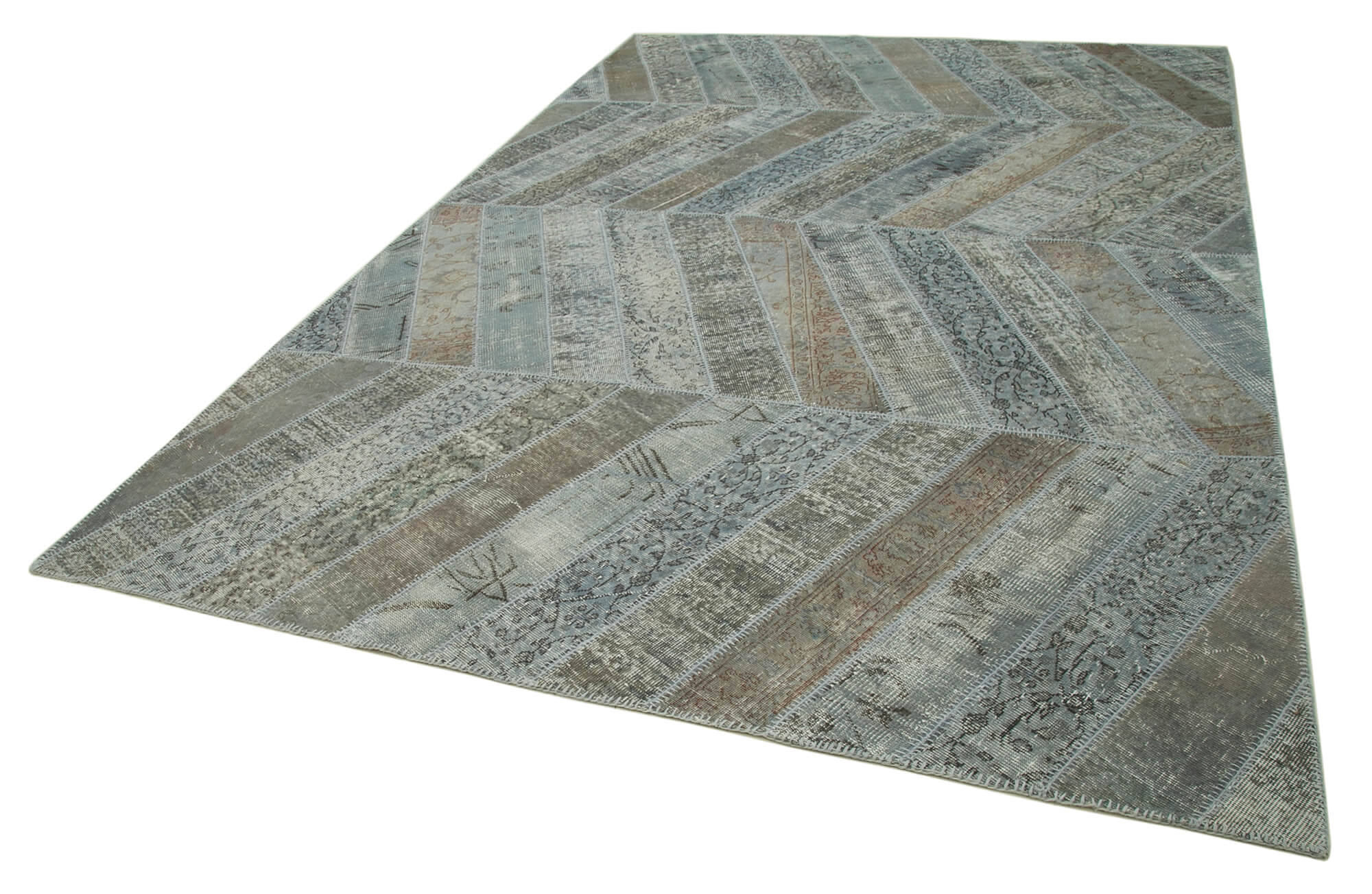 8x12 Grey Modern Patchwork Rug - 31144