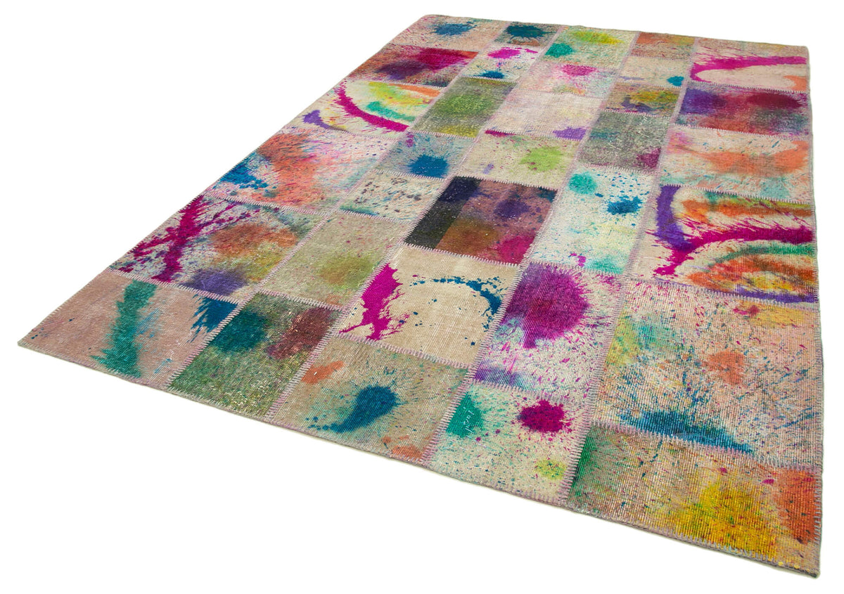 7x10 Multicolor Patchwork Rug - 31383