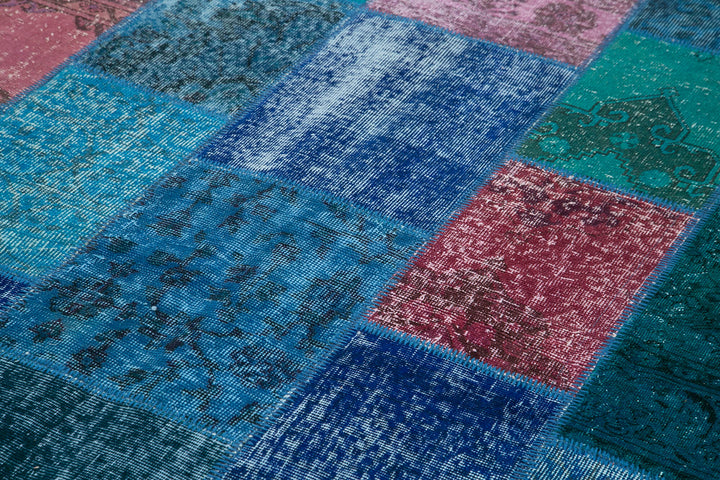 7x10 Blue Patchwork Rug - 31389