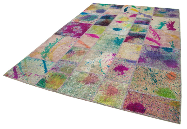 7x10 Multicolor Patchwork Rug - 31402