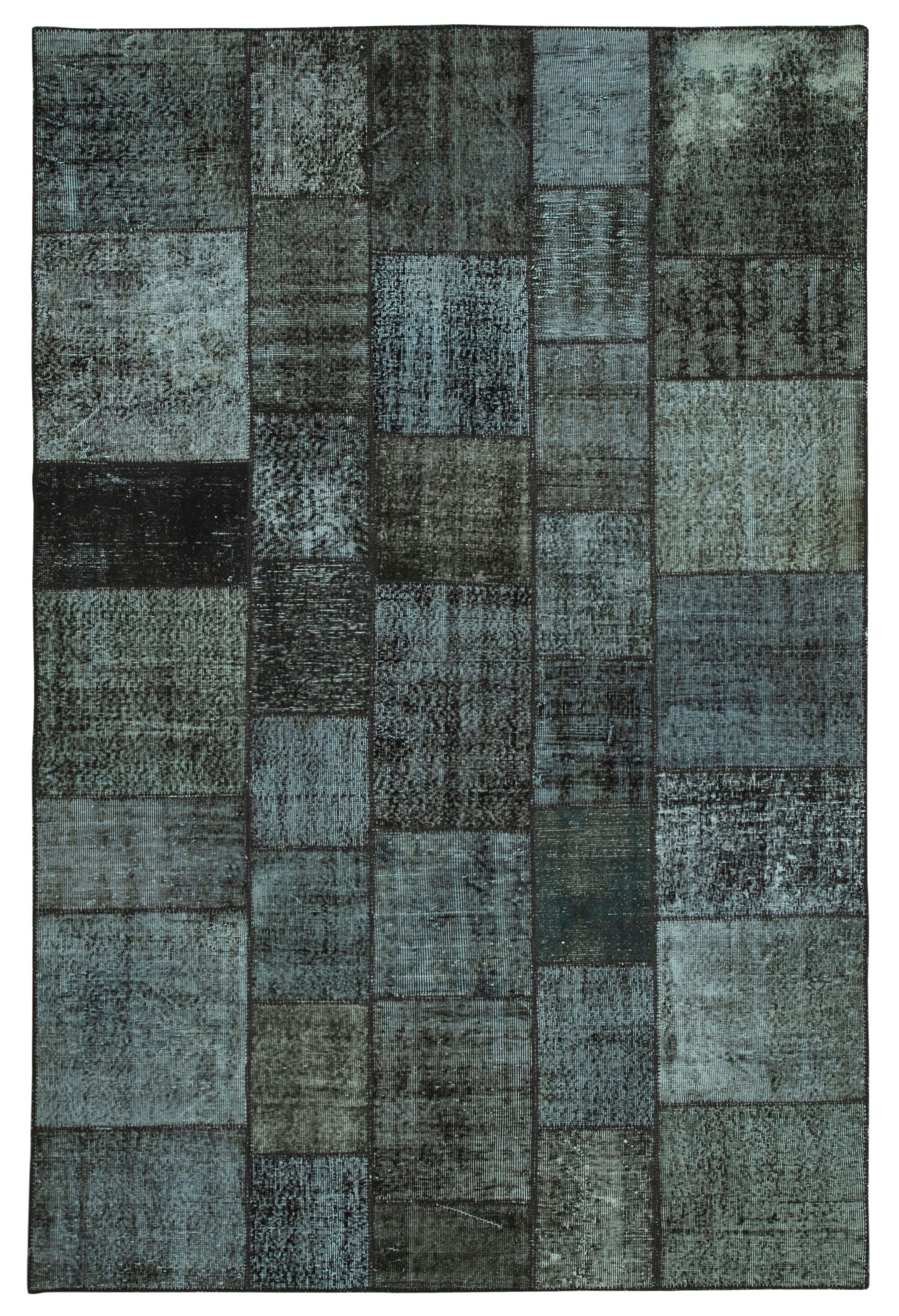 7x10 Black Patchwork Rug - 31456