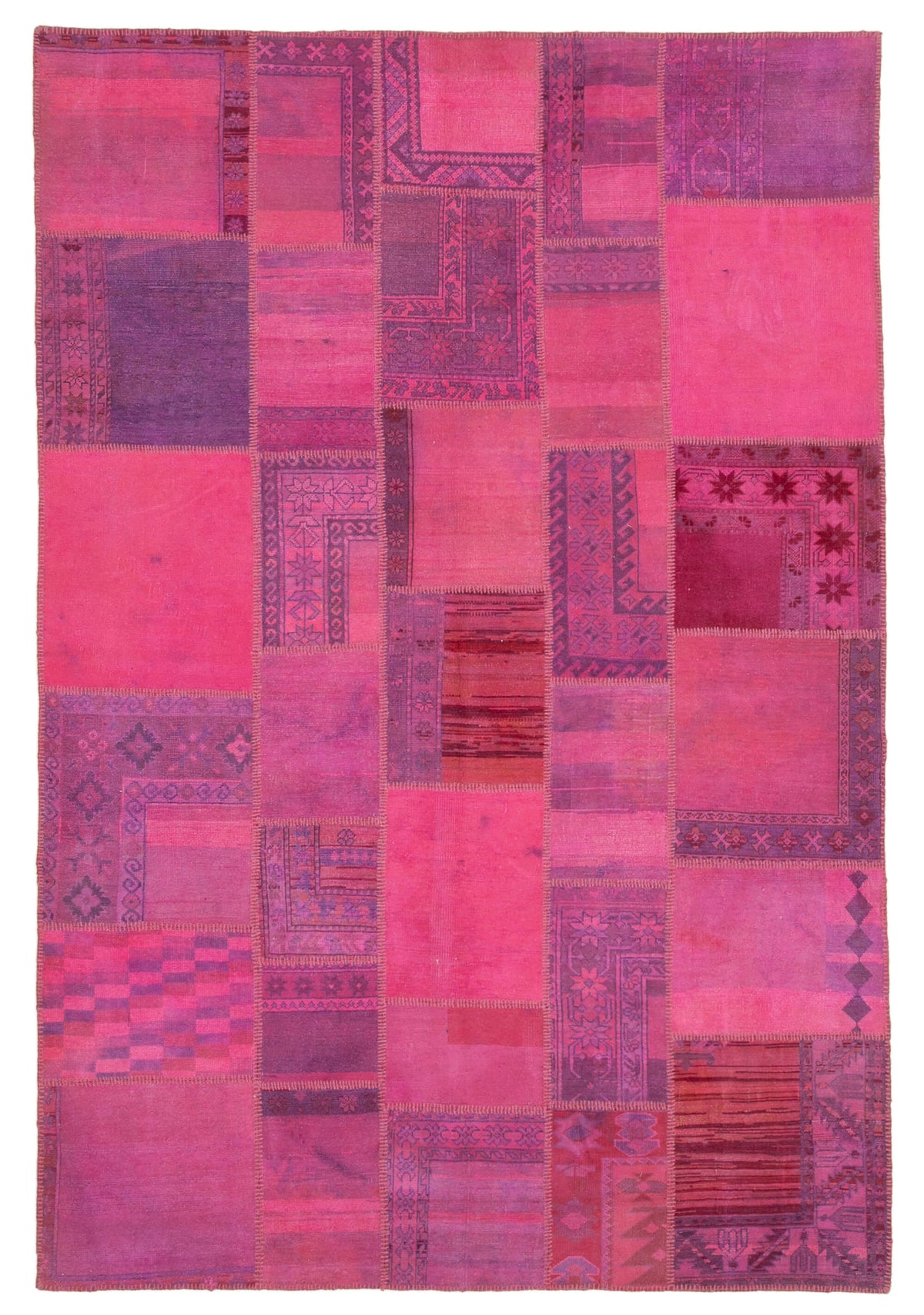 Patchwork Rug Design 7x10 Pink Patchwork Rug - 31462