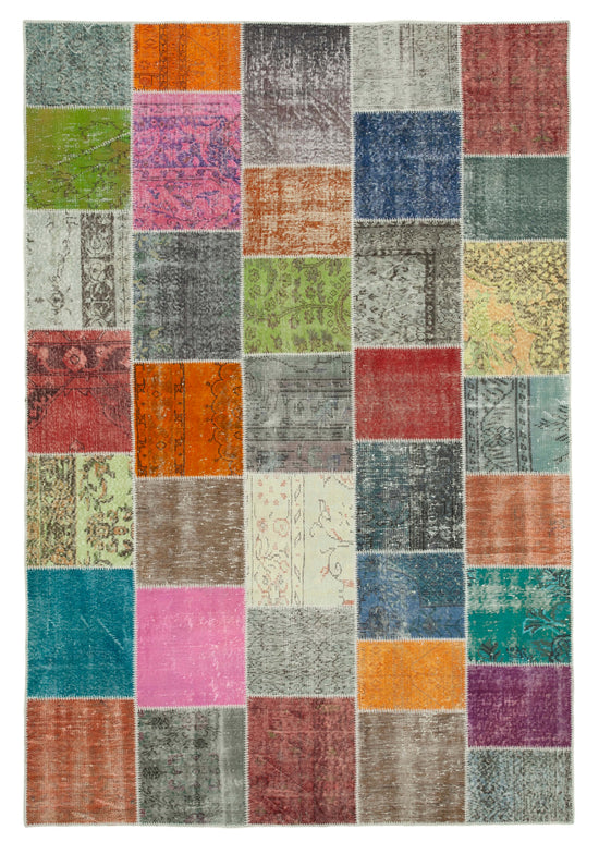 7x10 Multicolor Patchwork Rug - 31471