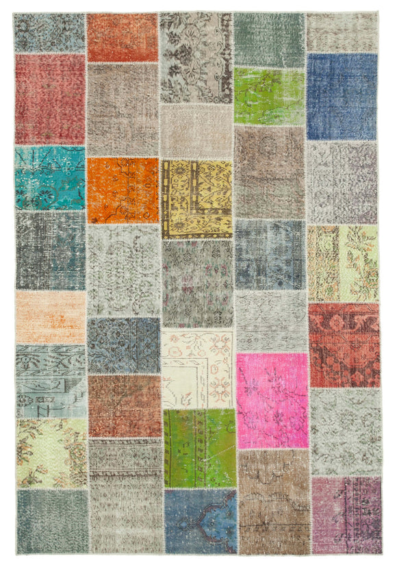 7x10 Multicolor Patchwork Rug - 31485