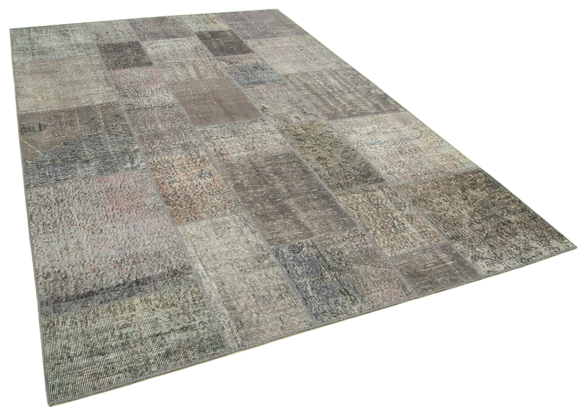 7x10 Grey Patchwork Rug - 31503