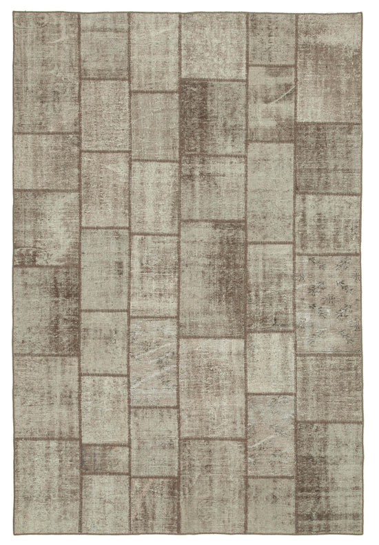 7x10 Brown Patchwork Rug - 31517