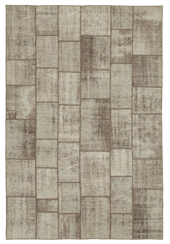 7x10 Brown Patchwork Rug - 31517