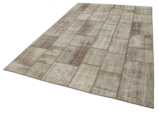 7x10 Brown Patchwork Rug - 31517