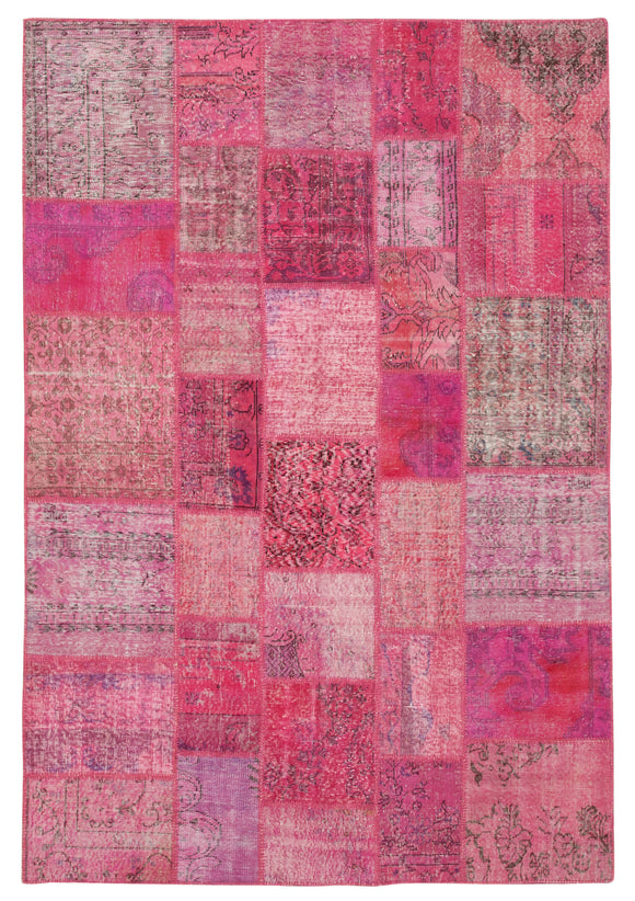 7x10 Pink Patchwork Rug - 31555