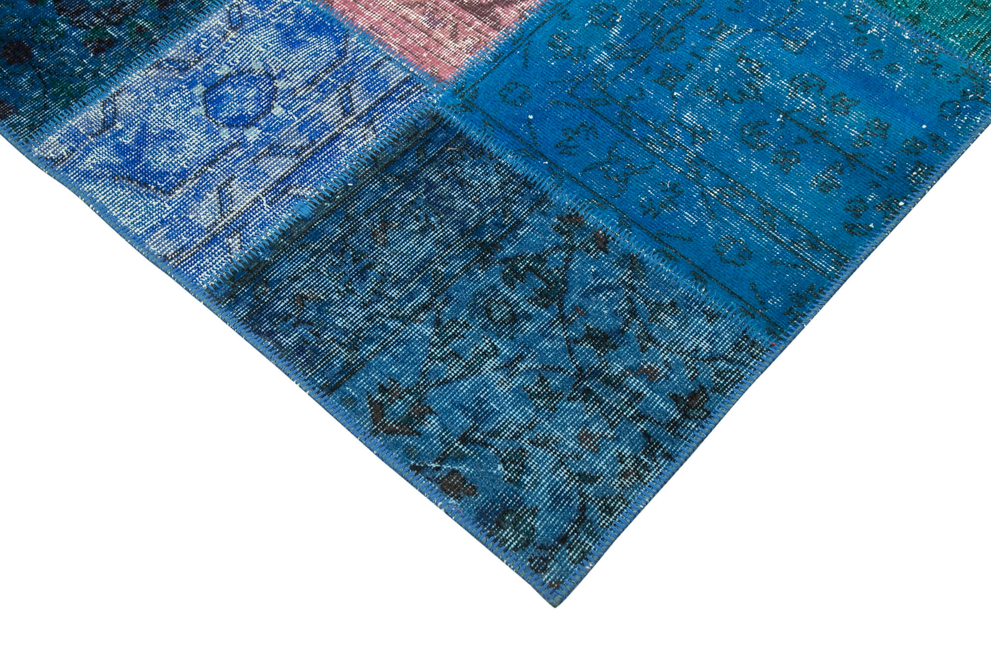 7x10 Blue Patchwork Rug - 31559