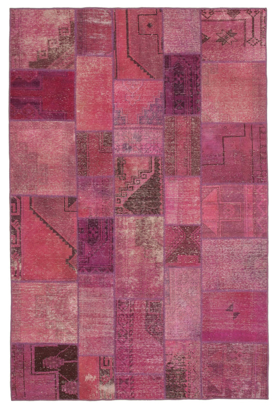 6x10 Pink Patchwork Rug - 31567