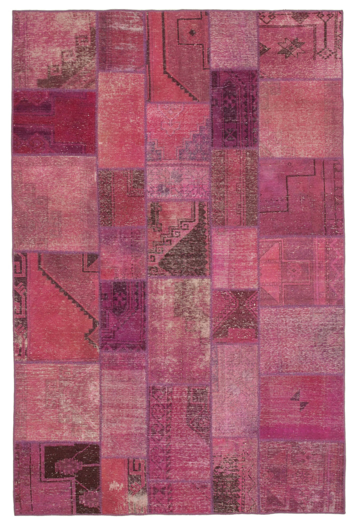 6x10 Pink Patchwork Rug - 31567