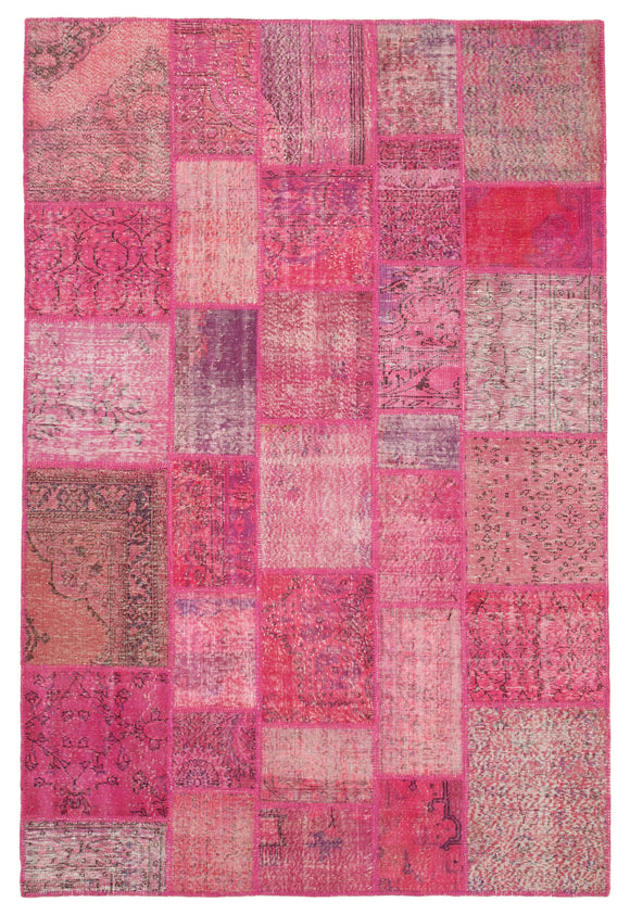 Pink Patchwork Rug 7x10 Pink Patchwork Rug - 31576