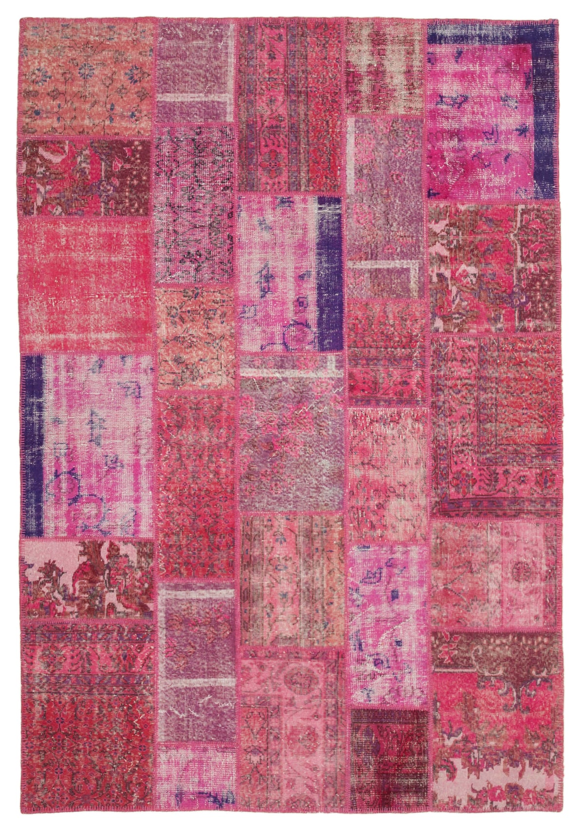 6x10 Pink Turkish Patchwork Rug - 31587